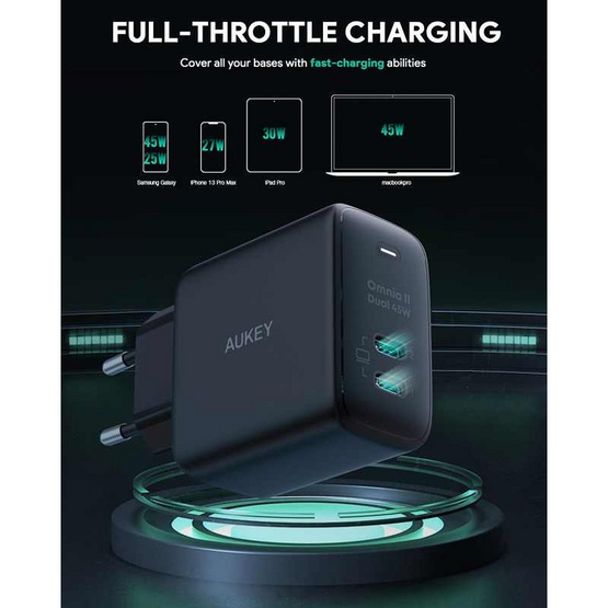 Aukey หัวชาร์จ รุ่น PA-B4T Aukey หัวชาร์จ รุ่น PA-B4T