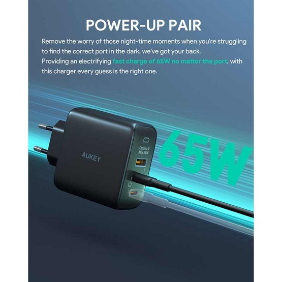 Aukey หัวชาร์จ รุ่น PA-B6T