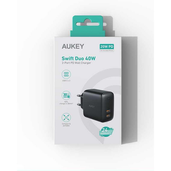Aukey หัวชาร์จ รุ่น PA-R2S Aukey หัวชาร์จ รุ่น PA-R2S