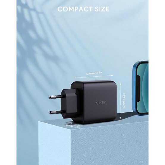 Aukey หัวชาร์จ รุ่น PA-R2S Aukey หัวชาร์จ รุ่น PA-R2S