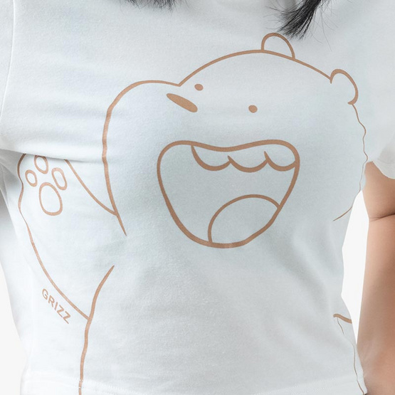 DOSH WOMEN'S CROPPED T-SHIRTS WE BARE BEARS เสื้อครอปสั้น DBBWT1038