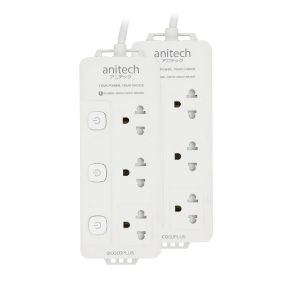 Anitech ปลั๊กไฟ 3ช่อง 3สวิตช์ สาย3ม. รุ่น H2033-PRO (1แถม1)