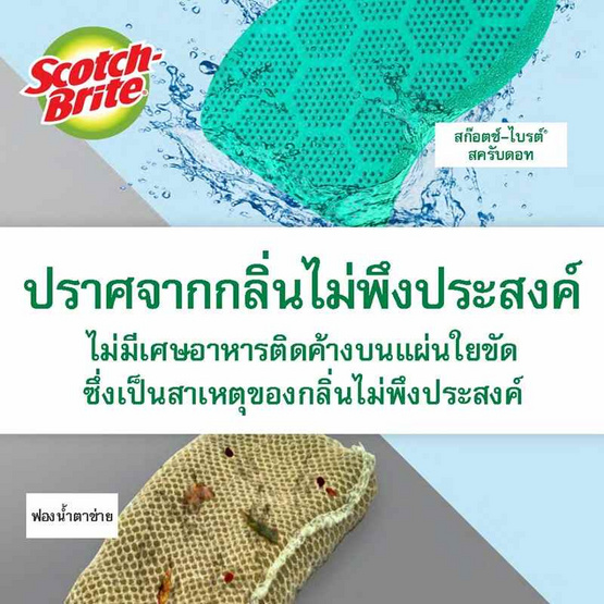 สก๊อตช์ไบรต์ 3M แผ่นใยขัดพร้อมฟองน้ำ สครับดอท รุ่นทั่วไป สีเขียว สก๊อตช์ไบรต์ 3M แผ่นใยขัดพร้อมฟองน้ำ สครับดอท รุ่นทั่วไป สีเขียว