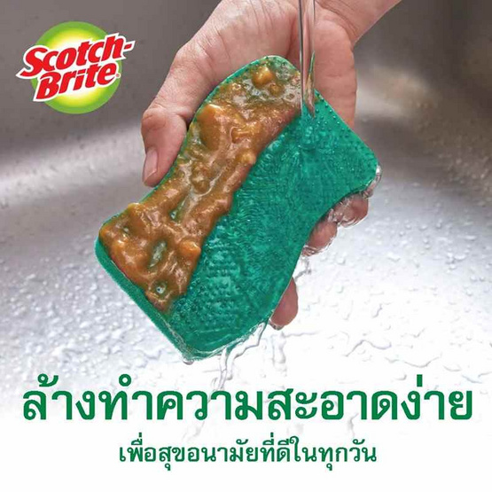 สก๊อตช์ไบรต์ 3M แผ่นใยขัดพร้อมฟองน้ำ สครับดอท รุ่นทั่วไป สีเขียว สก๊อตช์ไบรต์ 3M แผ่นใยขัดพร้อมฟองน้ำ สครับดอท รุ่นทั่วไป สีเขียว