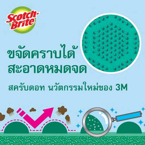 สก๊อตช์ไบรต์ 3M แผ่นใยขัดพร้อมฟองน้ำ สครับดอท รุ่นทั่วไป สีเขียว สก๊อตช์ไบรต์ 3M แผ่นใยขัดพร้อมฟองน้ำ สครับดอท รุ่นทั่วไป สีเขียว