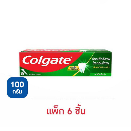 คอลเกต ยาสีฟัน สดชื่นเย็นซ่า 100 กรัม (แพ็ก 6 ชิ้น)