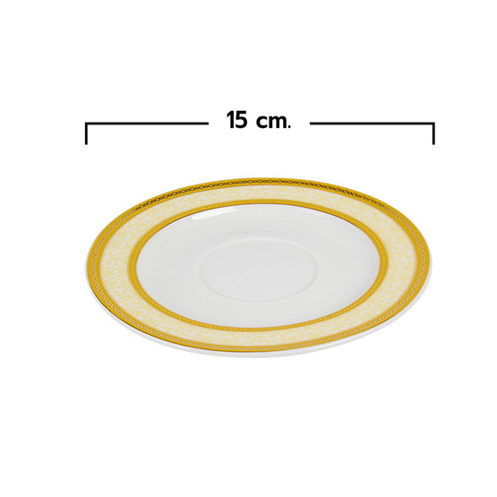 RRS จานเซรามิก 4 ใบต่อชุด - ขอบทอง