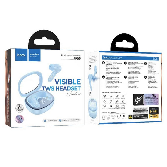 Hoco หูฟังบลูทูธแบบ True Wireless รุ่น EQ6