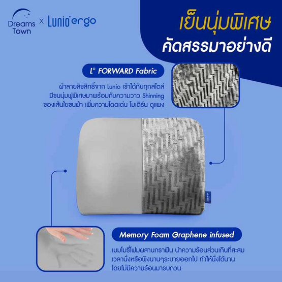 Lunio เบาะรองหลัง รุ่น Ergo Balance 1.0 Back Cushion