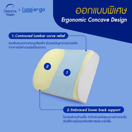 Lunio เบาะรองหลัง รุ่น Ergo Balance 1.0 Back Cushion