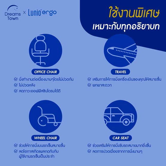 Lunio เบาะรองหลัง รุ่น Ergo Balance 2.0 Back Cushion