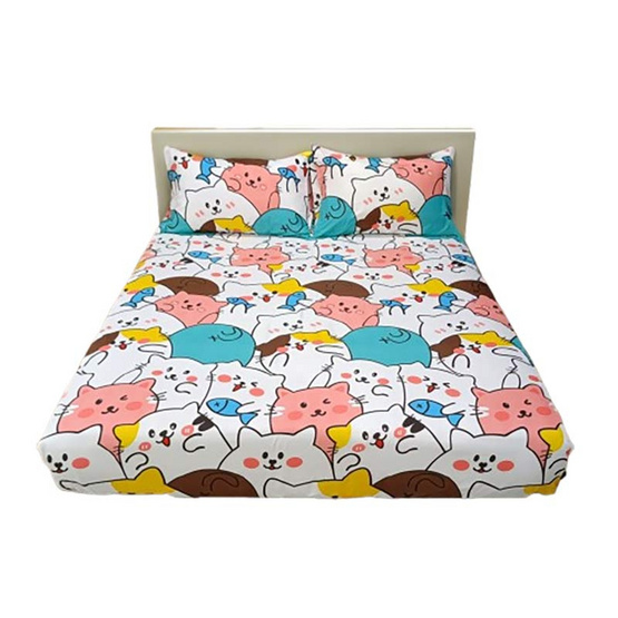 Fluffy ชุดผ้าปูไม่รวมนวม รุ่น Dreamy ลาย Lovely Cat