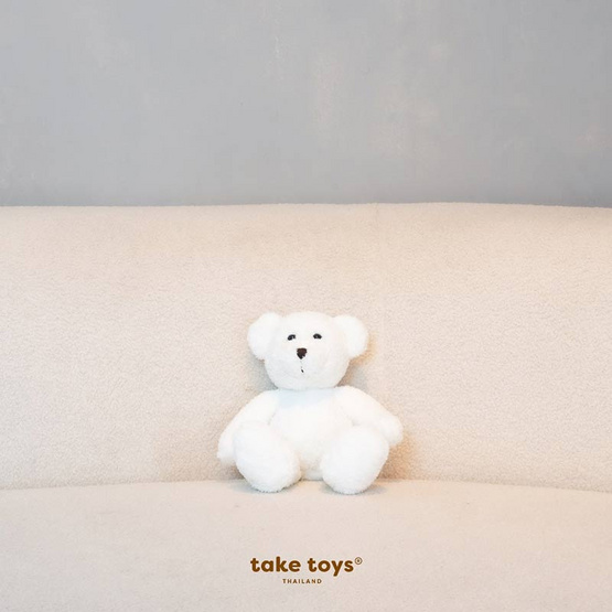 Take Toys Bear ตุ๊กตาหมีขนปุย 11 นิ้ว สี O/White