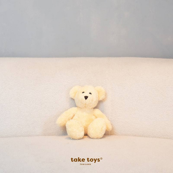 Take Toys Bear ตุ๊กตาหมีขนปุย 11 นิ้ว สี Cream