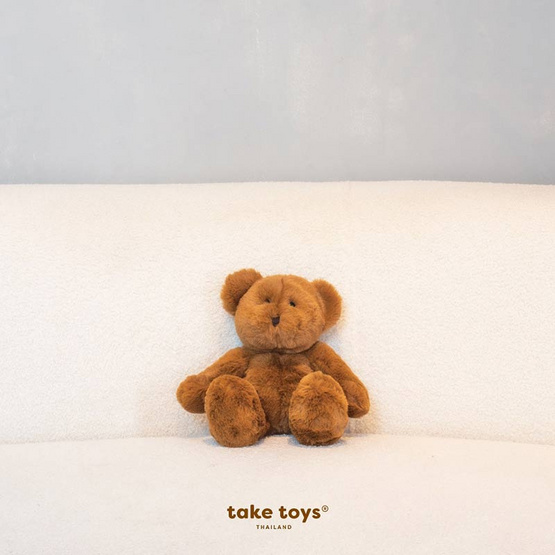 Take Toys Bear ตุ๊กตาหมีขนปุย 11 นิ้ว สี Choco Brown