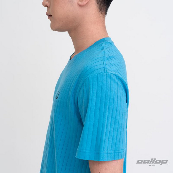 GALLOP เสื้อยืดคอกลมผ้าชักร่อง (Rib) สีพื้น รุ่น GT9128