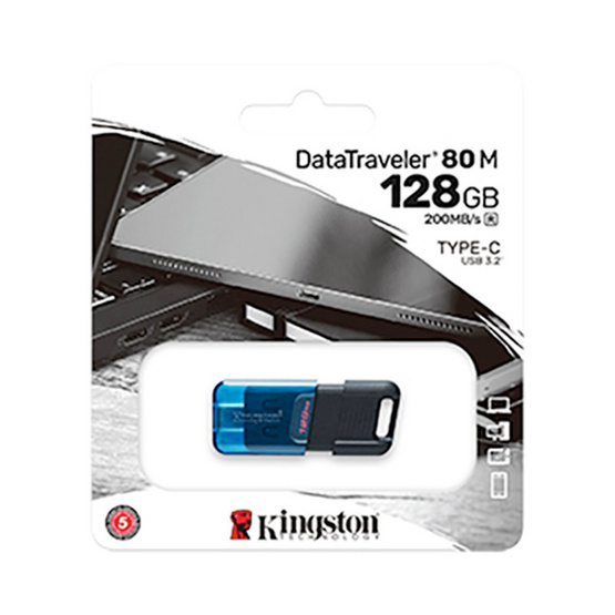 Kingston แฟลชไดร์ฟ DataTraveler 80 DT80 USB Type-C 128 GB