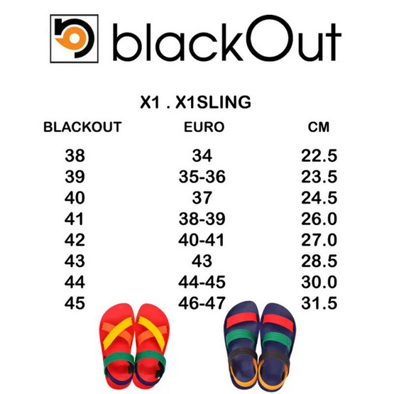 Blackout X1 รองเท้าแตะรัดส้น