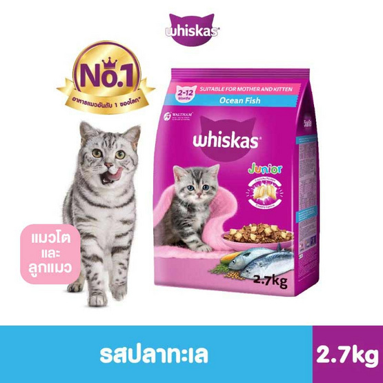 วิสกัส จูเนียร์ รสปลาทะเลพร้อมพ็อกเก็ตรสนม 2.7 กก.
