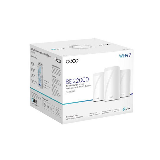 TP-Link เครือข่าย Wifi BE22000 Whole Home Mesh Wi-Fi 7 Deco BE85 3 Pack