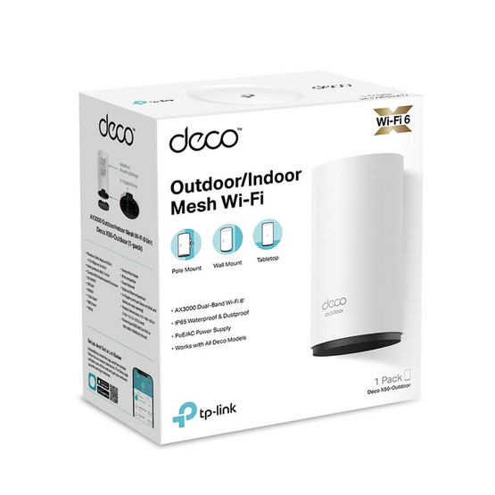 TP-Link เครือข่าย Wifi AX3000 Outdoor/Indoor Mesh Wi-Fi 6 Deco X50 Outdoor 1 Pack