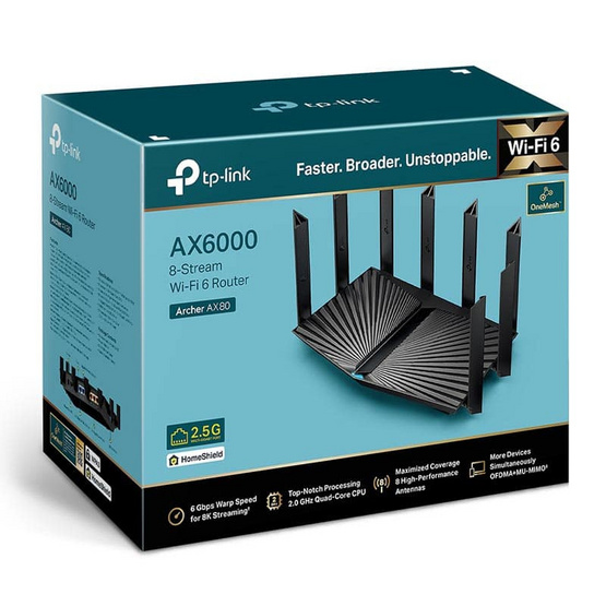 TP-Link เราเตอร์ AX6000 Wi-Fi 6 Dual-Band Wireless Gigabit Archer AX80