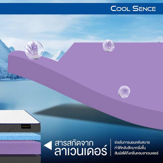 ที่นอน COOLING MEMORY FOAM HI-DENSITY ORGANIC BASE รุ่น COOL SENCE หนา 4.5 นิ้ว