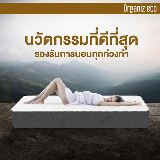 ที่นอนยางพาราแท้ 100% ธรรมชาติ HI-DENSITY ORGANIC BASE รุ่น ORGANIZ ECO หนา 7 นิ้ว