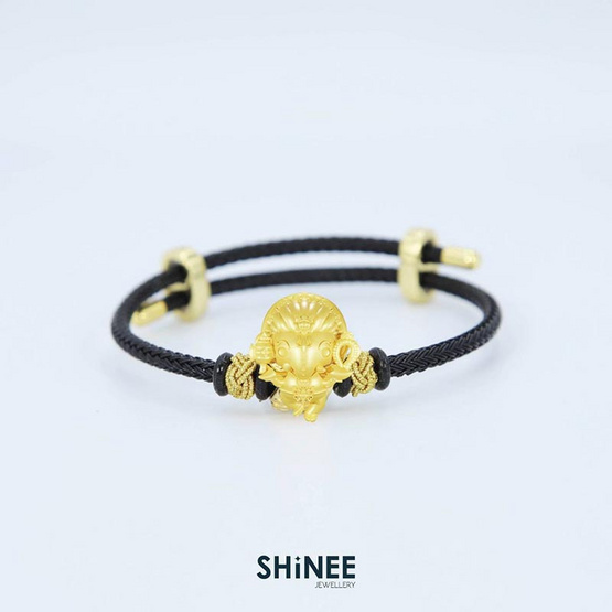 Shinee Jewellery ชาร์มพระพิฆเนศ ปางลีลา เสริมความสำเร็จ ขนาด Freesize สายสีดำไหมทอง