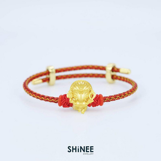 Shinee Jewellery ชาร์มพระพิฆเนศ ปางลีลา เสริมความสำเร็จ ขนาด Freesize สายสีแดงทองไหมสีแดง