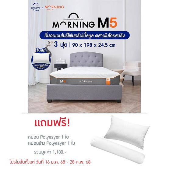 Morning Sleep ที่นอนเมมโมรี่โฟมทริปเปิ้ลคูล ผสานไมโครสปริง รุ่น M5