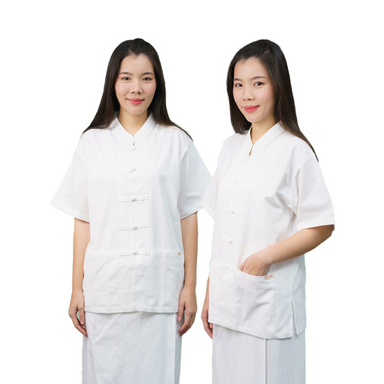 พุทธศิริ ชุดขาวปฏิบัติธรรม รุ่น EN3057 (ราคาเฉพาะเสื้อ)