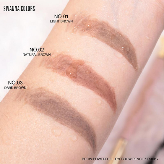 Sivanna Colors ดินสอเขียนคิ้ว Brow Powerfull Eyebrow Pencil ES8017 0.1 กรัม