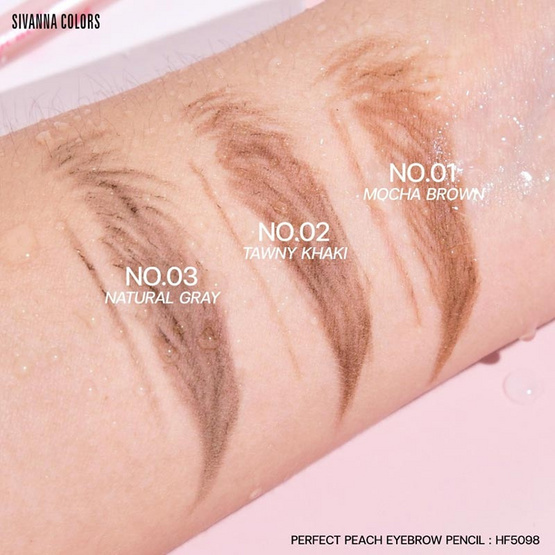 Sivanna Colors ดินสอเขียนคิ้ว Perfect Peach Eyebrow Pencil HF5098 0.1 กรัม