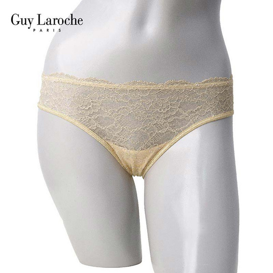 GUY LAROCHE กางเกงชั้นใน GV2084 สี BR ด้านหน้าลูกไม้ Leaver Lace ด้านหลังผ้าตาข่าย