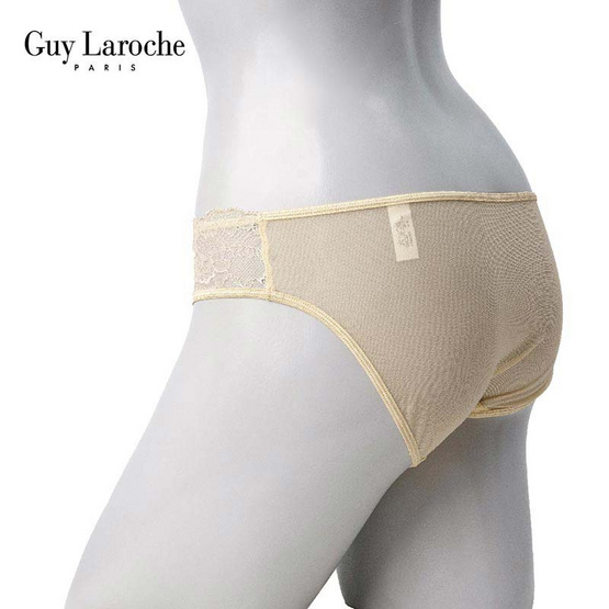 GUY LAROCHE กางเกงชั้นใน GV2084 สี BR ด้านหน้าลูกไม้ Leaver Lace ด้านหลังผ้าตาข่าย