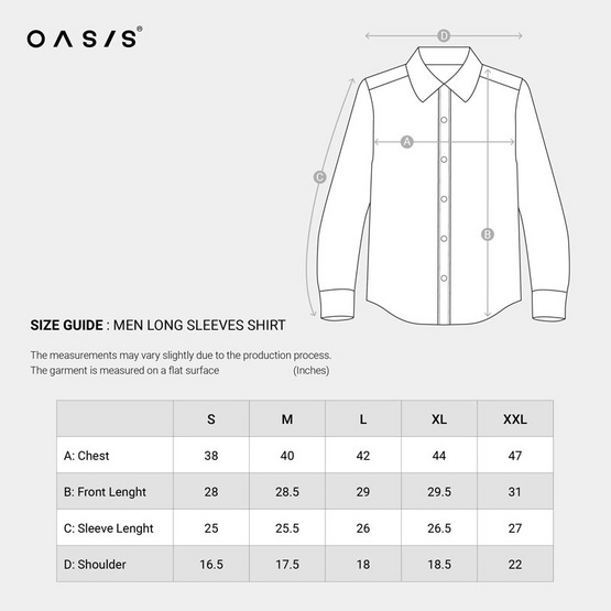 OASIS Vibes Collection เสื้อเชิ้ตผู้ชาย รุ่น MWLW4229