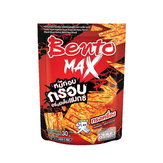 เบนโตะแมกซ์ ปลาหมึกอบกรอบรสทรงเครื่อง 30 กรัม (แพ็ก 6 ชิ้น)