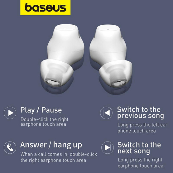 Baseus หูฟังบลูทูธแบบ True Wireless รุ่น WM01 Baseus หูฟังบลูทูธแบบ True Wireless รุ่น WM01