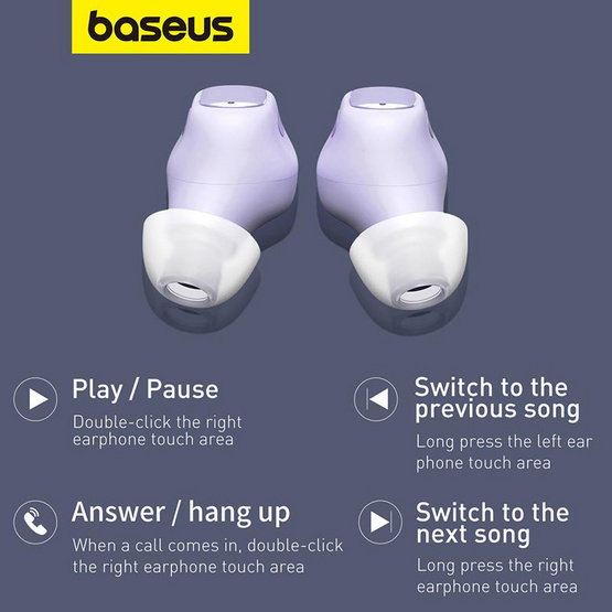 Baseus หูฟังบลูทูธแบบ True Wireless รุ่น WM01 Baseus หูฟังบลูทูธแบบ True Wireless รุ่น WM01