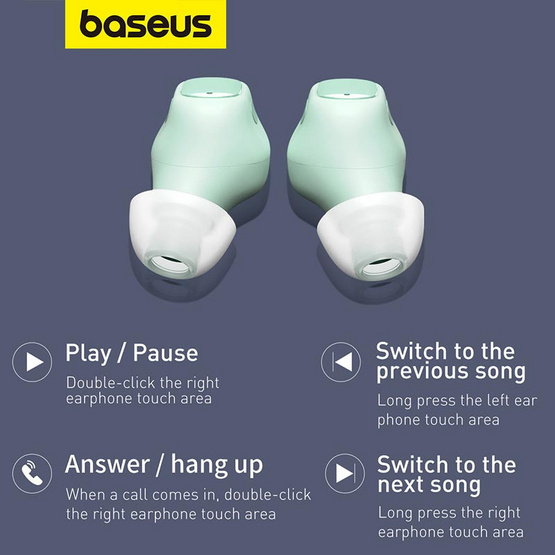 Baseus หูฟังบลูทูธแบบ True Wireless รุ่น WM01 Baseus หูฟังบลูทูธแบบ True Wireless รุ่น WM01