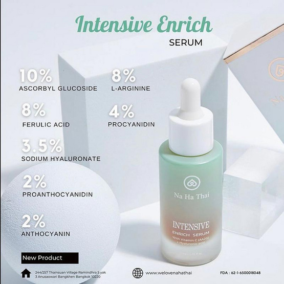 Na Ha Thai เซรั่มบำรุงผิวหน้าสูตรเข้มข้นพิเศษ Intensive Enrich Serum 30 มล.