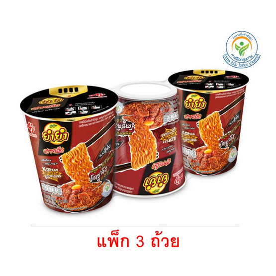 ยำยำสูตรเด็ดบิ๊กคัพ รสหมูย่างเกาหลีโคชูจัง 77 กรัม (แพ็ค 3)