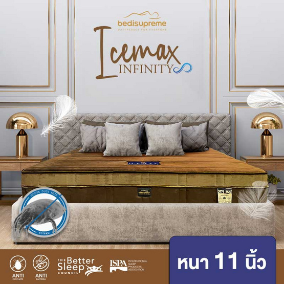 Bedisupreme ที่นอนยางพาราเสริม TOP COOLING MEMORY FOAM รุ่น ICEMAX INFINITY