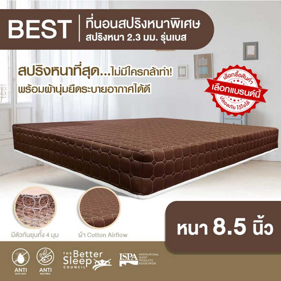 Bedisupreme ที่นอนสปริง ระบบ POWER SPRING 2.3 mm. รุ่น BEST