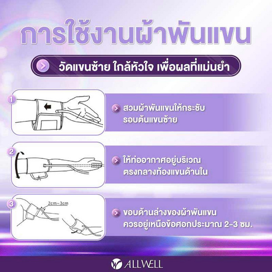 ALLWELL เครื่องวัดความดันโลหิต ระบบเสียงพูดภาษาไทย รุ่น JPD-HA120
