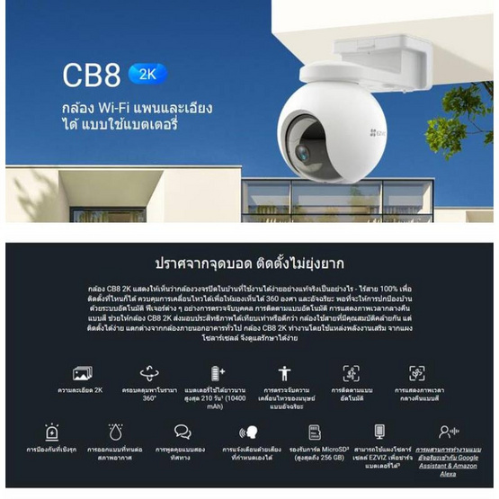 EZVIZ กล้องวงจรปิด รุ่น CB8 3mp+Solar