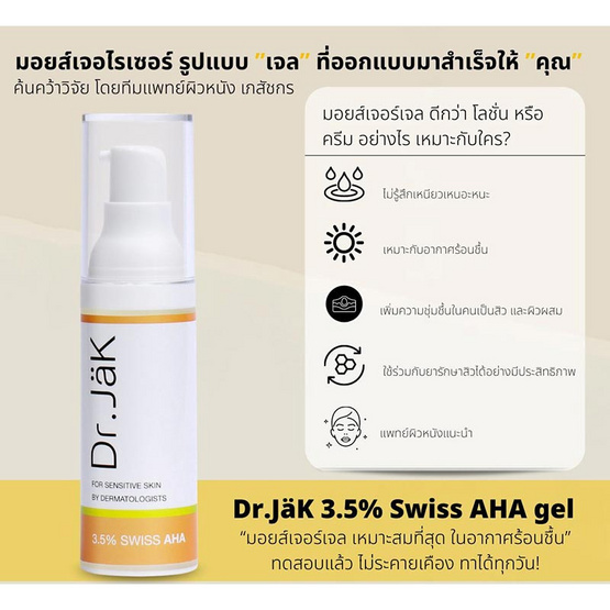 Dr.JaK เจลบำรุงผิวหน้า3.5% Swiss AHA Gel 30ml.