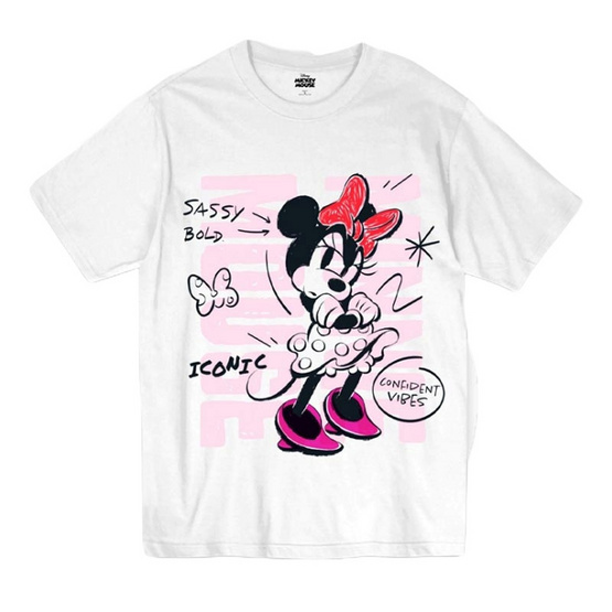 Power7Shop เสื้อยืดแฟชั่นการ์ตูน มินนี่เมาส์ ลิขสิทธ์แท้ Disney's รุ่น MK-091