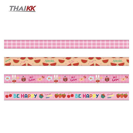 ThaiKK เทปวาชิ เเฟนซี แฮปปี้พิงค์ 15mm x 2m (2 กล่อง)